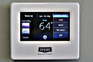 Heating and air system thermostat by Bryant in the tricities tn area